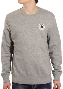 Converse All Star Chest Logo Crew Neck Sweatshirt Grey Melange - L (40-42in)