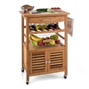 Louisiana Kitchen Trolley Serving Wagon 4 Floors Bamboo