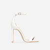 Angel Barely There Heel In White Faux Leather,  Women