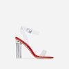 Ariana Perspex Heel In Orange Faux Suede,  Women