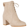Charlie Lace Up Ankle Boots In Nude Faux Suede