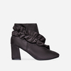 Daria Frill Detail Ankle Boot In Grey Faux Suede,  Women
