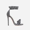 Ebony Frill Detail Heel In Grey Shimmer,  Women