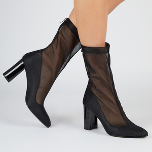 Fawn Mesh Ankle Boot In Black