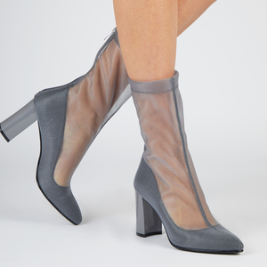 Fawn Mesh Ankle Boot In Grey