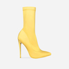Fiona Pointed Toe Ankle Boot In Yellow Lycra,  Women
