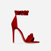Florence Frill Detail Heel In Red Faux Suede,  Women