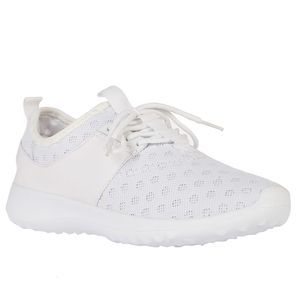 Freya Trainer In White And White Sole