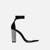 Harriet Lace Up Diamante Heel In BlackFaux Suede,  Women