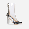 Jarah Silver Patent And Clear Perspex Ankle Boot,  Women