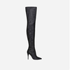 Jaydun Over The Knee Long Boot In Black Snake Faux Leather,  Women