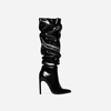 Kaiser Slouched Long Boot In Black Faux Leather,  Women