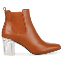 Katie Perspex Heel Tan Chelsea Boot