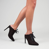 Kent Black Heel Mule In Faux Suede