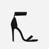 Lilo Lace Up Barely There Heel In Black Faux Suede,  Women