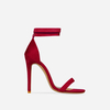 Lilo Lace Up Barely There Heel In Red Faux Suede,  Women