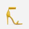 Lilo Lace Up Barely There Heel In Yellow Faux Suede,  Women