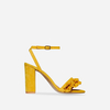 Macey Frill Detail Block Heel In Yellow Faux Suede,  Women