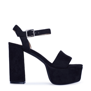 Martyna Platform Heel In Black Faux Suede