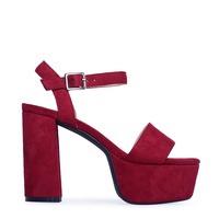 Martyna Platform Heel In Red Faux Suede