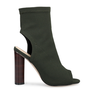 Maya Cut Out Heel in Khaki Knit