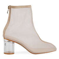 Mel Clear Heel Mesh Boots In Nude