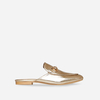 Miley Flat Mule In Gold Faux Leather,  Women