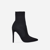 Phoenix Knitted Sock Boot In Black Faux Suede,  Women