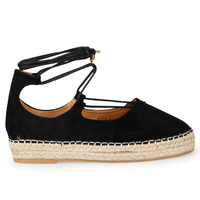 Tanya espadrille in Black faux suede