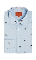 Blue Cow Jacquard Shirt