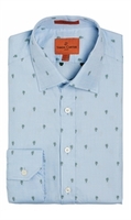 Blue Palm Tree Jacquard Shirt