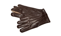 Contrast Leather Gloves Brown and Cream
