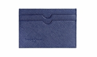 Credit Card Holder Blue Saffiano Leather