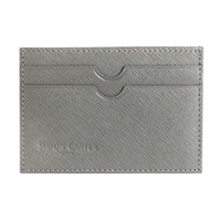 Credit Card Holder Grey Saffiano Leather