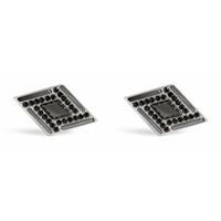 Diamond Deco Haematite Cufflinks