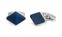Diamond Weave Navy Guilloche Cufflink