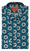 Made With Liberty Fabric Walter Floral Blue Shirt