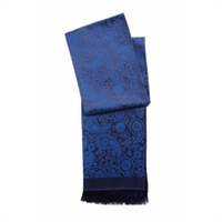 Paisley Silk Scarf Blue and Navy