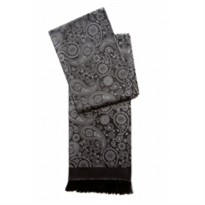 Paisley Silk Scarf Grey and Black