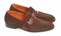 S13-153 Brown Suede Penny Loafer Shoe