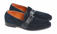 S13-153 Navy Suede Penny Loafer Shoe