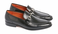 S13-157 Black Leather Loafer Shoe