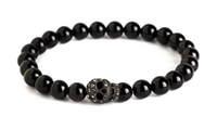 Skull Bead Bracelet onyx
