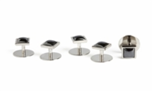 Square Form Dress Studs Haematite
