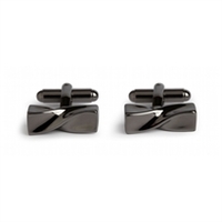 West End Twisted Log Gunmetal Cufflinks