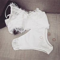 Cupshe All I Ever Wanted Ivory Lace Bralette Set