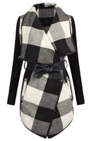 Cupshe Black And White Plaid Coat