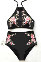 Cupshe Flower Field Halter Bikini Set