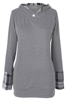 Cupshe Magic Of Plaid Splicing Sweatshirt