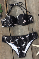 Cupshe Somewhere Fast Flamingo Bikini Set